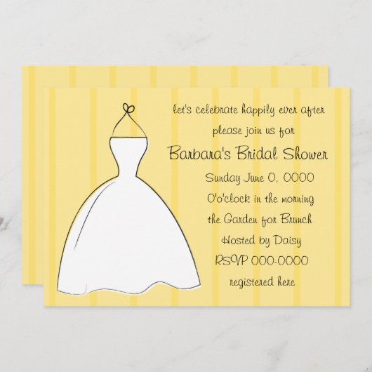 Hübsches weißes Kleid Einladung (Vorne/Hinten)