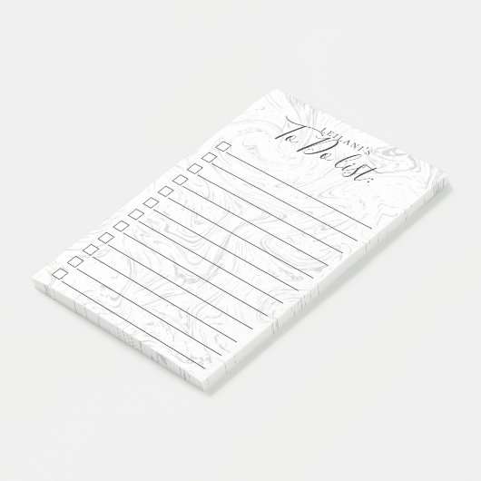 Hübsches weißes Marmormuster Post-it Klebezettel (angewinkelt)