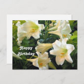 Hübsches weißes Osterlilien Blumengebirge Foto Geb Postkarte (Vorne/Hinten)