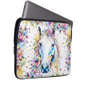 Hübsches Weißes Pferd Lila und rosa Laptopschutzhülle (Vorne Rechts)