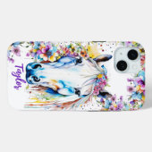 Hübsches Weißes Pferd Personalisiert Case-Mate iPhone Hülle (Rückseite (Horizontal))