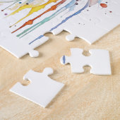 Hübsches Weißes Pferd Personalisiert Puzzle (Seite)