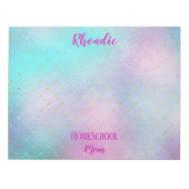 Hübsches weißes Rosa und blaues Ombre Notizblock (Vorderseite)