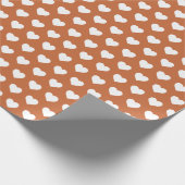 Hübsches Weißherz Muster Burnt Orange Geschenkpapier (Ecke)