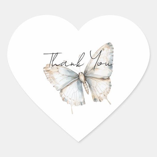 Hübsches White Blue Butterfly Brautparty Herz-Aufkleber (Vorderseite)