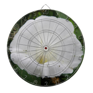 Hübsches White Convolvula Blume Dart Board Dartscheibe