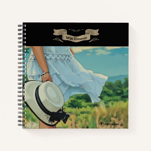 Hübsches White Dress Hat Wild Dreamer Quote Journa Notizblock (Vorderseite)