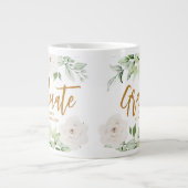 Hübsches White Floral Graduate Script 2024 auf zwe Jumbo-Tasse (Vorderseite)