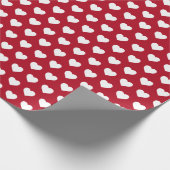 Hübsches White Hearts Muster Classic Red Geschenkpapier (Ecke)
