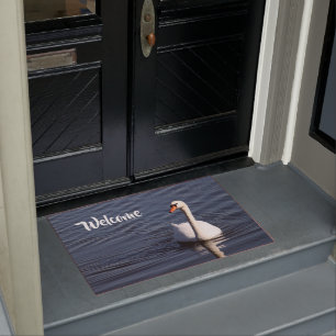 Hübsches White Swan-Foto Fußmatte