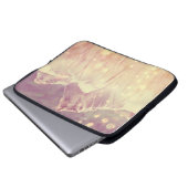 Hübsches wildes Mustang-GoldGlitzern-Pferd Laptopschutzhülle (Vorne Knopf)