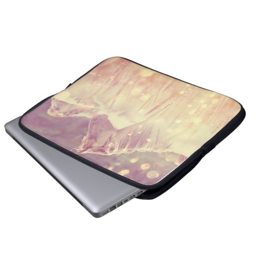 Hübsches wildes Mustang-GoldGlitzern-Pferd Laptopschutzhülle (Vorne Knopf)