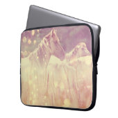 Hübsches wildes Mustang-GoldGlitzern-Pferd Laptopschutzhülle (Vorderseite Links)