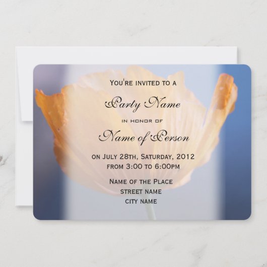 hübsches Wildgelbes MohnblütenParty Einladung (Vorderseite)