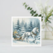 Hübsches Winterpferd und ein Weihnachtsrodeln (Stehend Vorderseite)