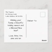 Hübsches Winterpferd und ein Weihnachtsrodeln Postkarte (Rückseite)