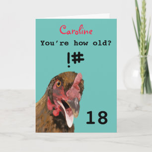 Hübsches Witzhähnchen 18. Geburtstagskarte Karte