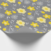 Hübsches Wrapping Paper aus Gelb und Grau der Blum Geschenkpapier (Ecke)