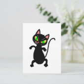 Hübsches, wütendes Katzenzubehör - schwarze Katze, Postkarte (Stehend Vorderseite)