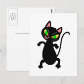 Hübsches, wütendes Katzenzubehör - schwarze Katze, Postkarte (Vorne/Hinten)
