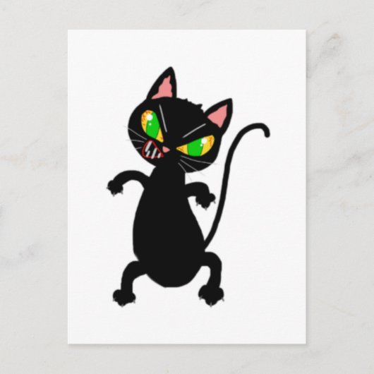 Hübsches, wütendes Katzenzubehör - schwarze Katze, Postkarte (Vorderseite)