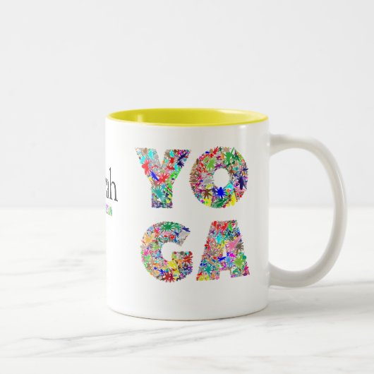 Hübsches Yoga-Geschenk Tasse mit Individuelle Name (Rechts)