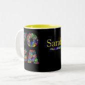 Hübsches Yoga-Geschenk Tasse mit Individuelle Name (Vorderseite Links)