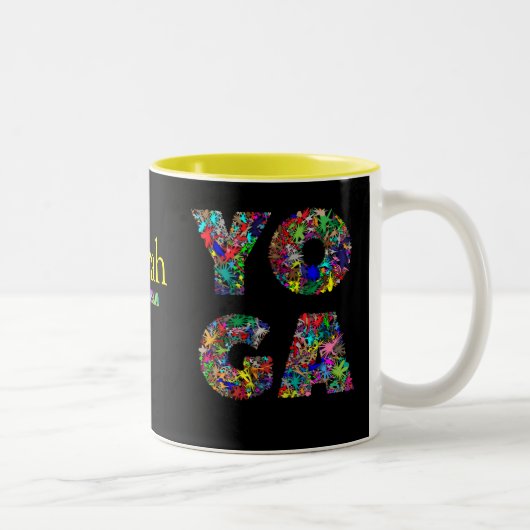 Hübsches Yoga-Geschenk Tasse mit Individuelle Name (Rechts)