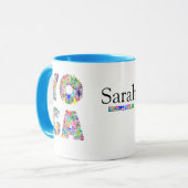 Hübsches Yoga-Geschenk Tasse mit Individuelle Name (Vorderseite Links)