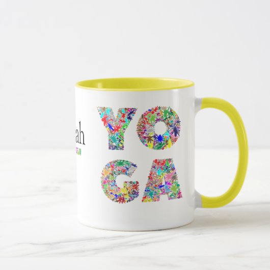 Hübsches Yoga-Geschenk Tasse mit Individuelle Name (Rechts)
