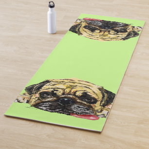 Hübsches Yoga Mat mit Mops Hund - Individuelle Far Yogamatte