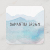 hübsches, zartes Blau abstrakte Aquarellkunst Quadratische Visitenkarte (Vorderseite)