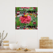 Hübsches Zinnia mit Biene Poster (Küche)
