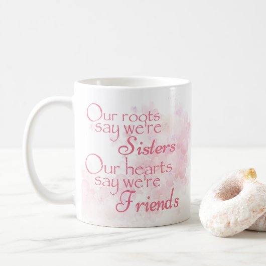Hübsches Zitat der farbenfrohen Schwester Kaffeetasse (Mit Donut)