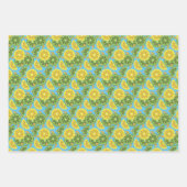 Hübsches Zitrusmuster in Papierblättern Geschenkpapier Set (Vorderseite 2)