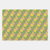 Hübsches Zitrusmuster in Papierblättern Geschenkpapier Set (Vorderseite)