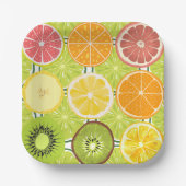 Hübsches Zitrusmuster Orange Gelb Grün Pappteller (Vorderseite)