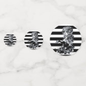 Hübsches ZuckerkulGirl, schwarz und weiß gestriche Konfetti (Vorderseiten)