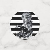 Hübsches ZuckerkulGirl, schwarz und weiß gestriche Konfetti (Klein Vorderseite)