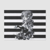 Hübsches ZuckerkulGirl, schwarz und weiß gestriche Seidenpapier (Vorderseite)