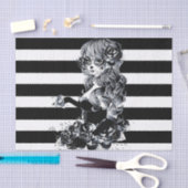 Hübsches ZuckerkulGirl, schwarz und weiß gestriche Seidenpapier (Handwerk)