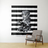 Hübsches ZuckerkulGirl, schwarz und weiß gestriche Wandteppich (Beispiel)