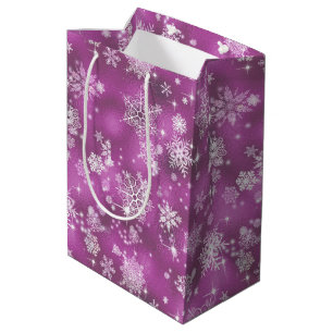 Hübschestes Schneeflocken-Muster Orchideen-Pink ID Mittlere Geschenktüte