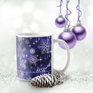Hübschestes Schneeflocken-Muster Violett ID846 Kaffeetasse