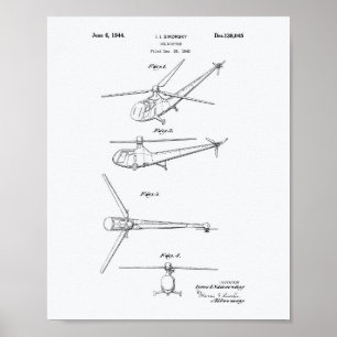 Hubschrauber 1944 Weißbuch über Patentkunst Poster