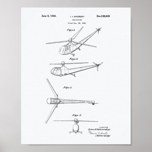 Hubschrauber 1944 Weißbuch zum Thema Patentschutz Poster (Vorne)