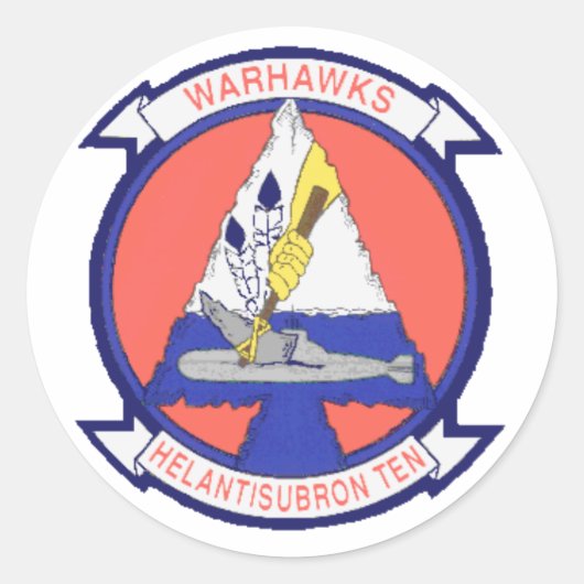 Hubschrauber Anti-U-Boot-Squadron TEN Runder Aufkleber (Vorderseite)