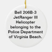 Hubschrauber Bell 206B-3 JetRanger III Keramikornament (Hinten)