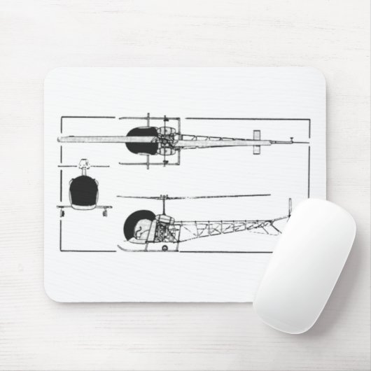 Hubschrauber Bell 47 Mousepad (Mit Mouse)