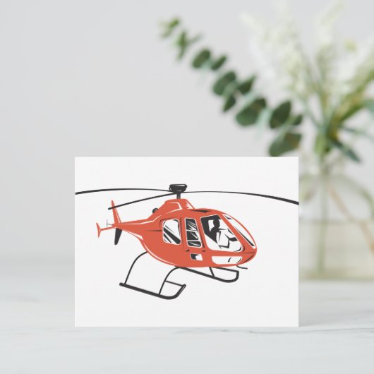 Hubschrauber Chopper Retro Postkarte (Stehend Vorderseite)